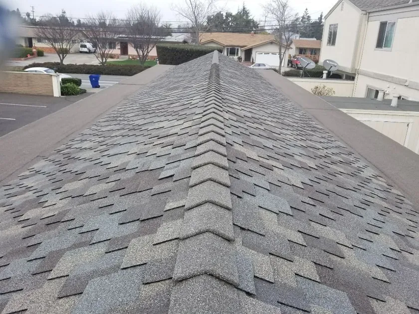 Roofing project underway on a Bay Area home